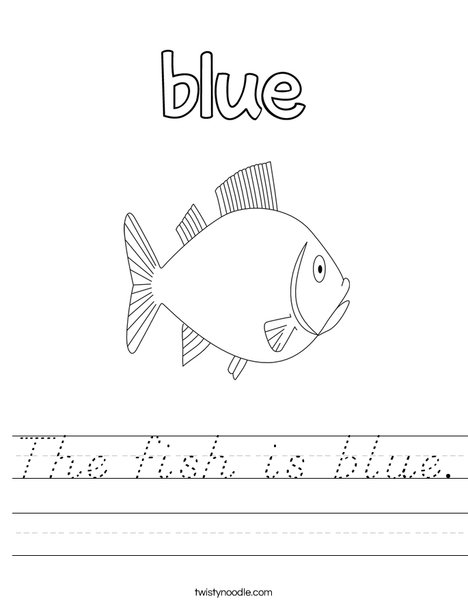 The fish is blue. Worksheet