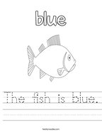 The fish is blue Handwriting Sheet