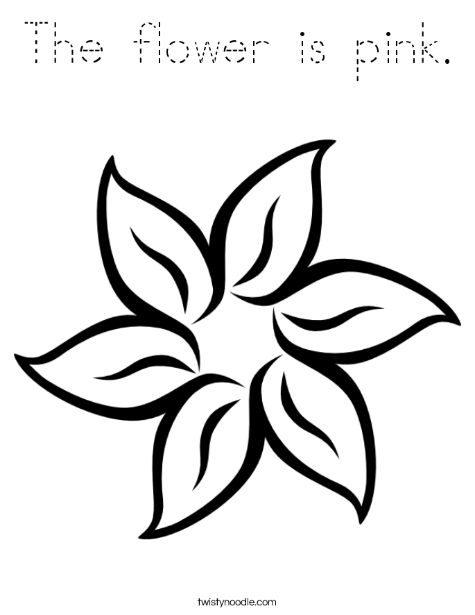 The flower is pink. Coloring Page