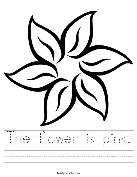The flower is pink. Worksheet