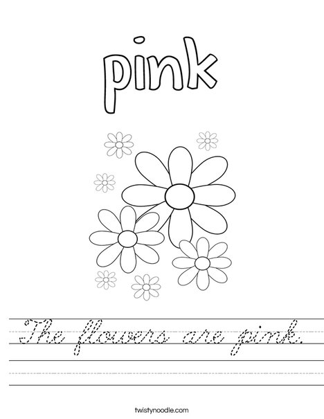The flowers are pink. Worksheet