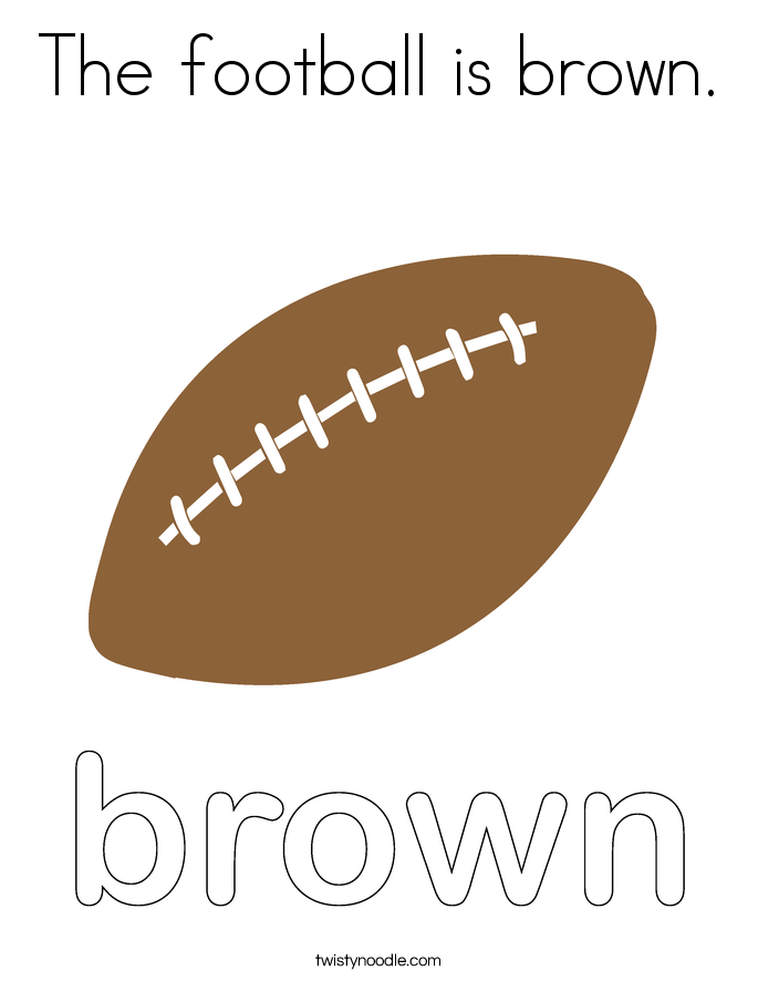 The football is brown. Coloring Page