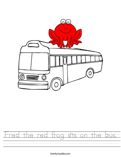 The Frog sits on the bus Worksheet