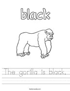 The gorilla is black Handwriting Sheet