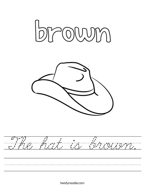 The hat is brown. Worksheet