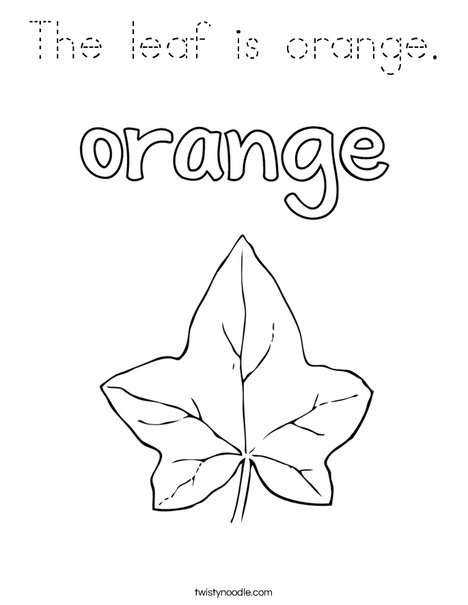 The leaf is orange. Coloring Page