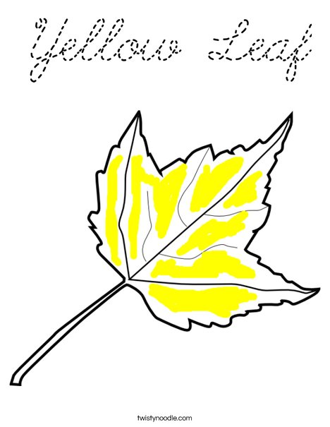 The Leaf is Yellow Coloring Page