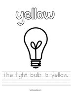 The light bulb is yellow Handwriting Sheet
