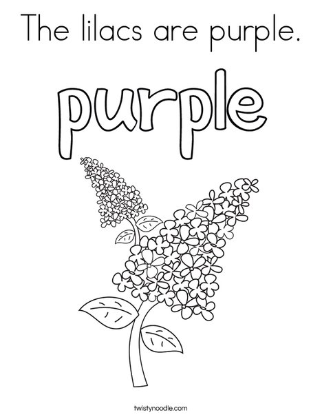 The lilacs are purple Coloring Page - Twisty Noodle