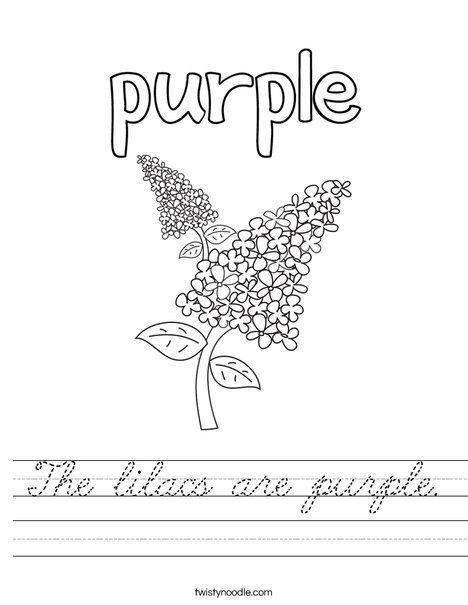 The lilacs are purple. Worksheet