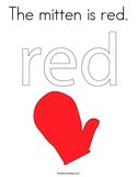 The mitten is red Coloring Page