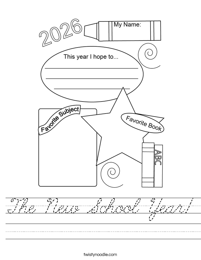 The New School Year! Worksheet