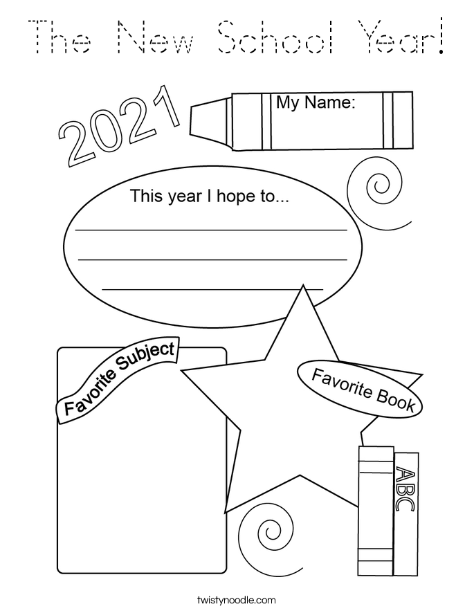 The New School Year! Coloring Page
