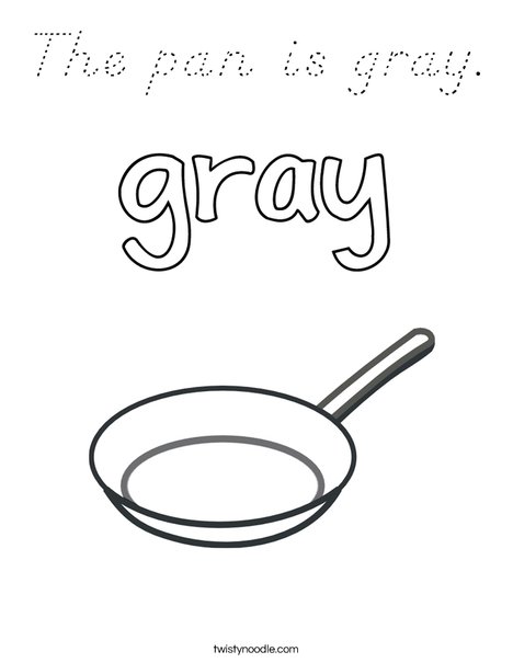 The pan is gray. Coloring Page