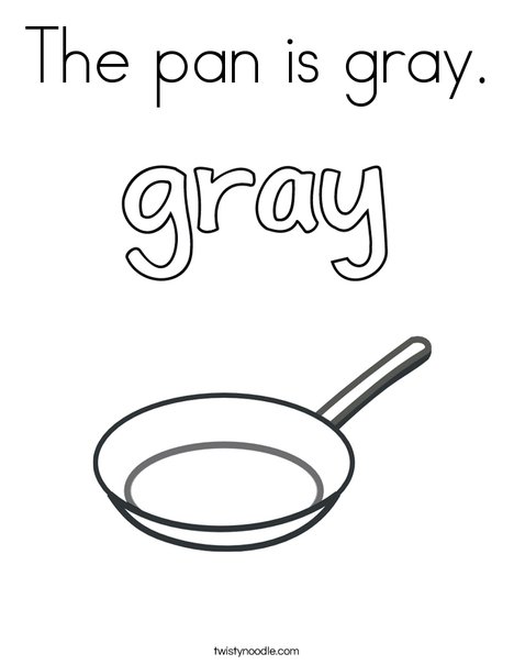 The pan is gray. Coloring Page
