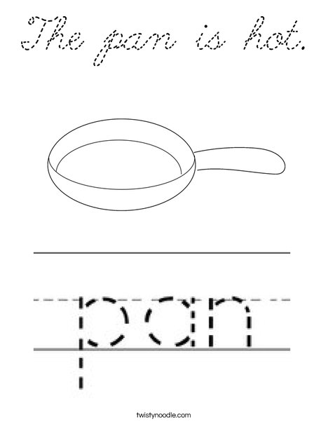 The pan is hot. Coloring Page