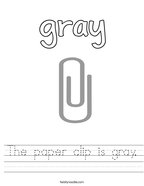The paper clip is gray Handwriting Sheet
