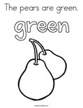 The pears are green. Coloring Page