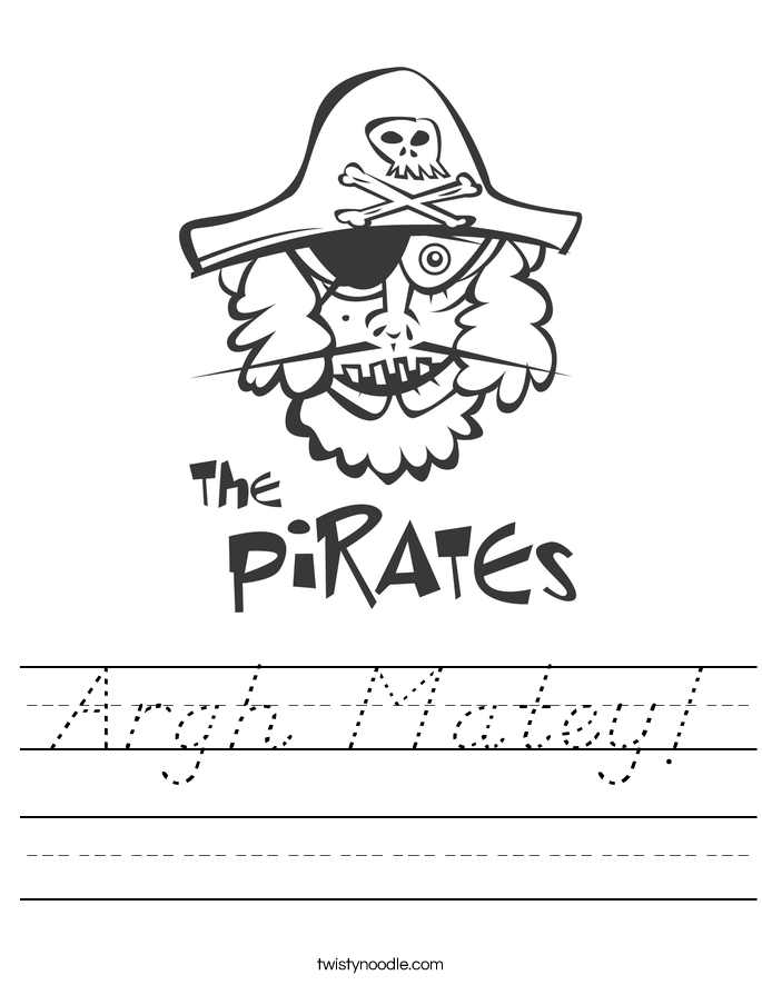 Argh Matey! Worksheet