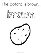 The potato is brown Coloring Page