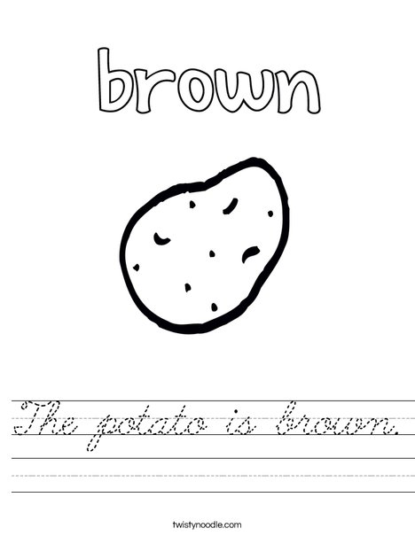 The potato is brown. Worksheet