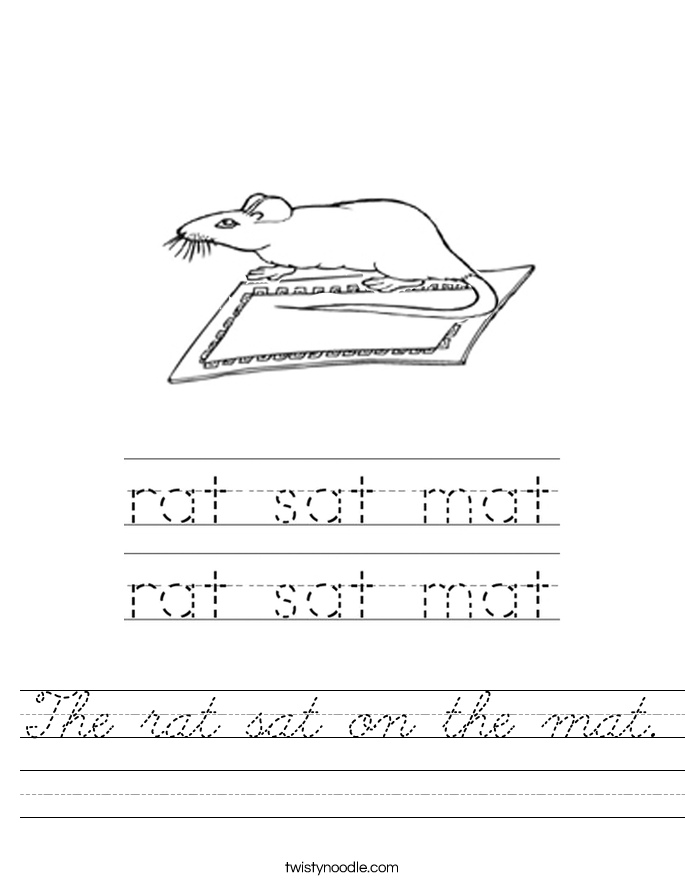 The rat sat on the mat. Worksheet