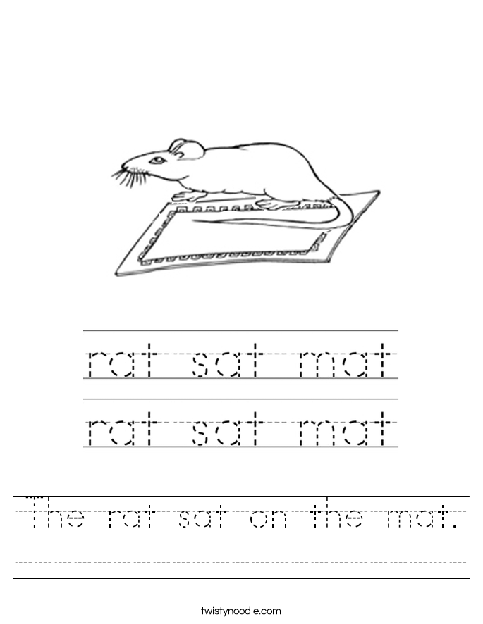 The rat sat on the mat. Worksheet
