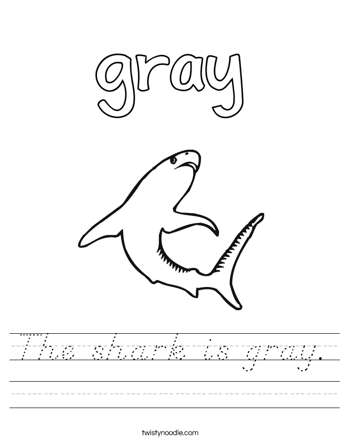 The shark is gray. Worksheet