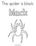 The spider is black Coloring Page