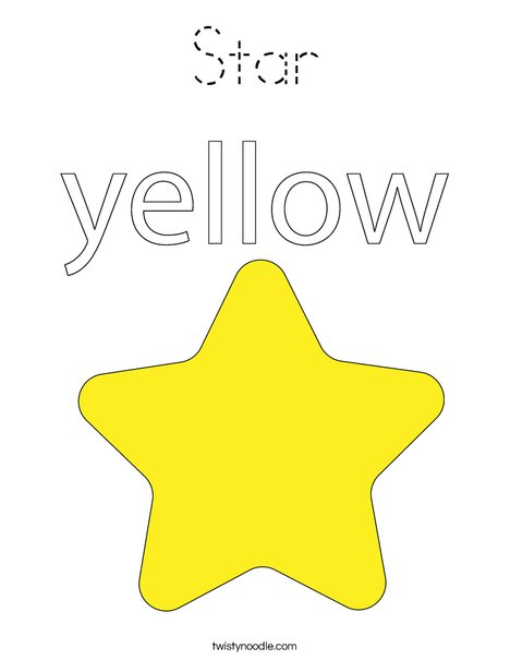 The star is yellow. Coloring Page