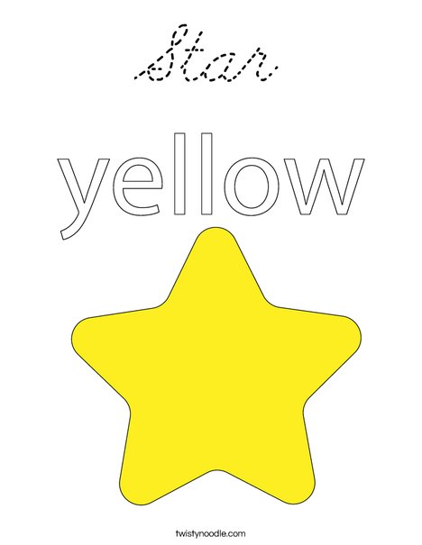 The star is yellow. Coloring Page