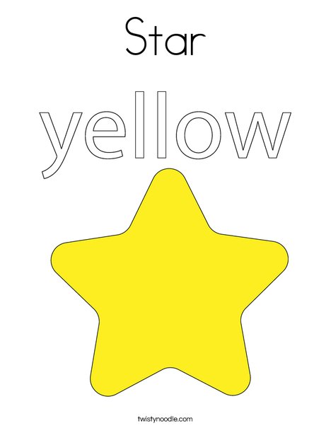 The star is yellow. Coloring Page