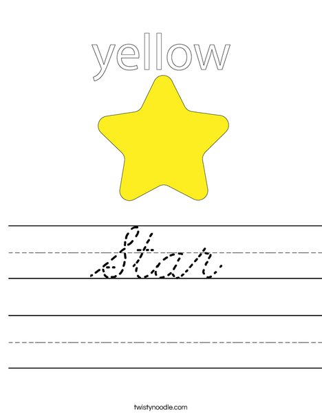 The star is yellow. Worksheet