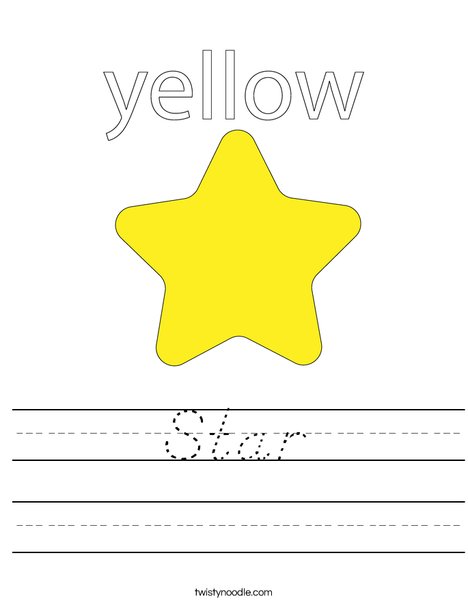 The star is yellow. Worksheet