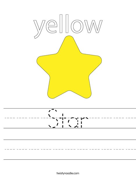 The star is yellow. Worksheet