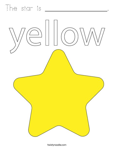 The star is yellow. Coloring Page
