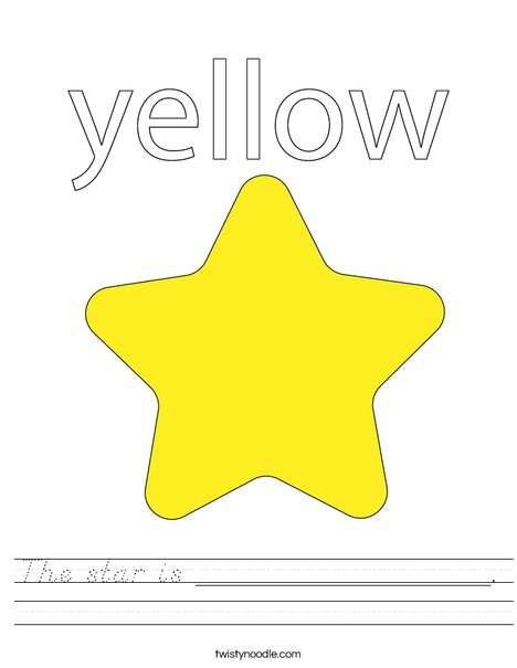 The star is _________________ Worksheet - D'Nealian - Twisty Noodle