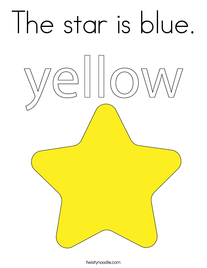 The star is blue. Coloring Page
