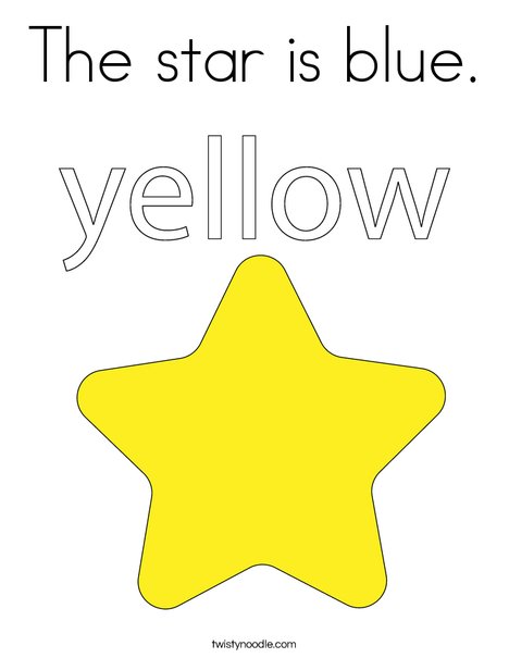 The star is yellow. Coloring Page