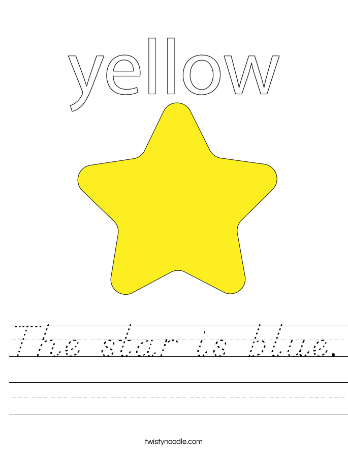 The star is blue. Worksheet