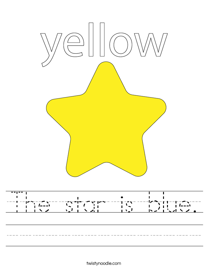 The star is blue. Worksheet