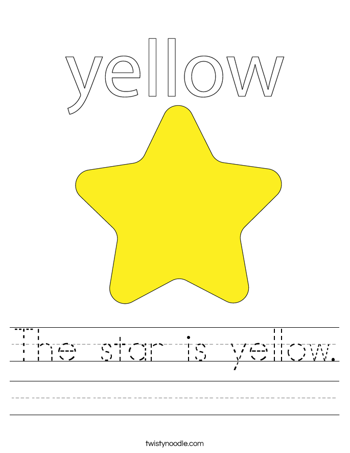 the star is yellow worksheet twisty noodle