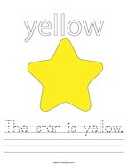 The star is yellow Handwriting Sheet