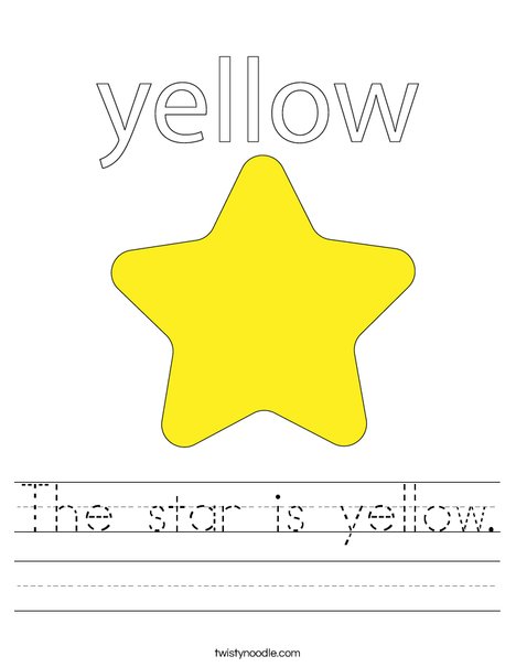 The star is yellow. Worksheet