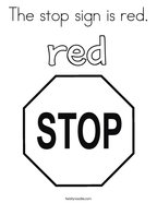 The stop sign is red Coloring Page