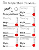 The temperature this week Coloring Page