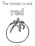 The tomato is red. Coloring Page