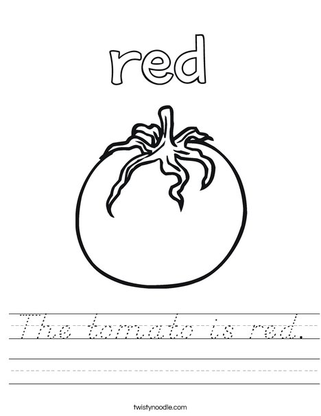The tomato is red. Worksheet