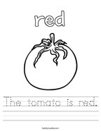 The tomato is red Handwriting Sheet