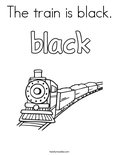 The train is black. Coloring Page